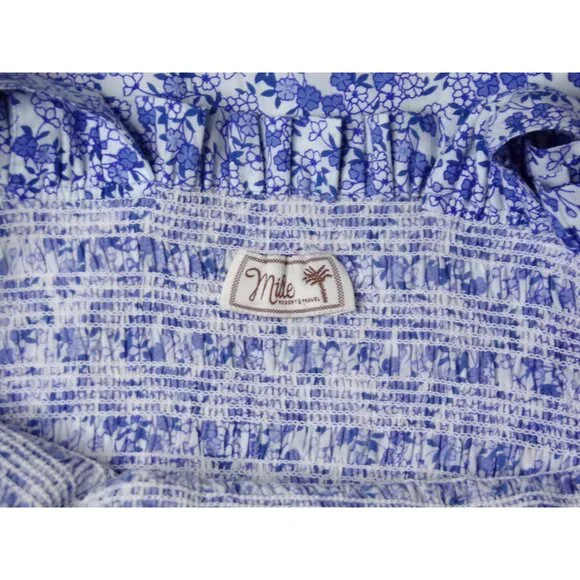 🆕 Mille Garden Smocked Floral Midi Dress Cotton Large 8-10 - Picture 12 of 12